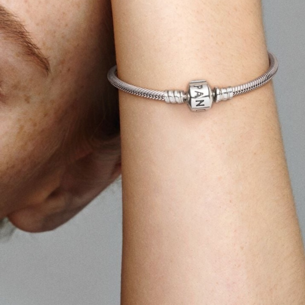 ✨Pandora✨Moments Sterling Silver Snake Chain Bracelet with Charms and Clips - Picture 9 of 15